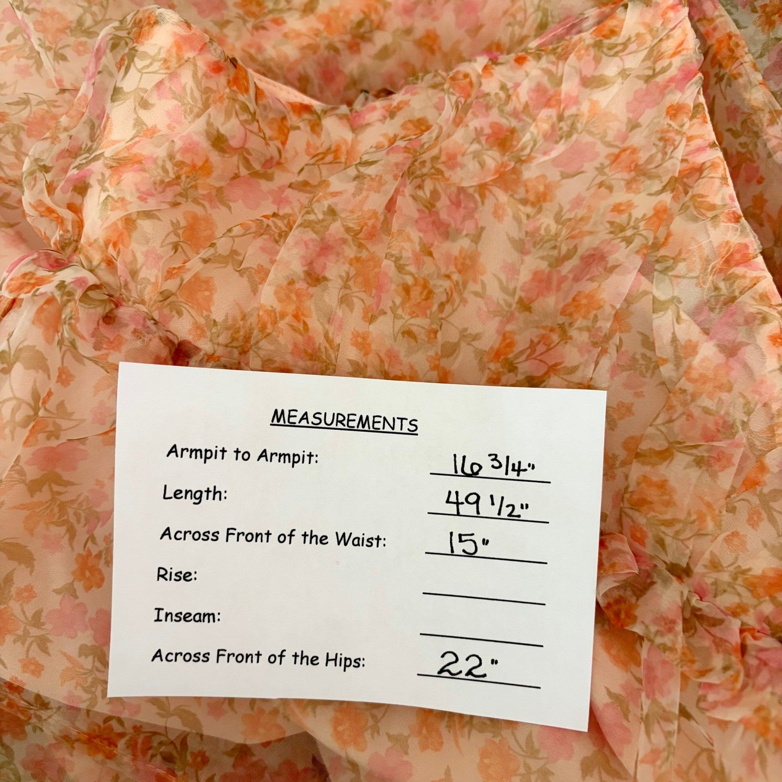 ZARA Organza Pink Peach Floral Maxi Dress Tiered Sundress Summer Vacation Medium
