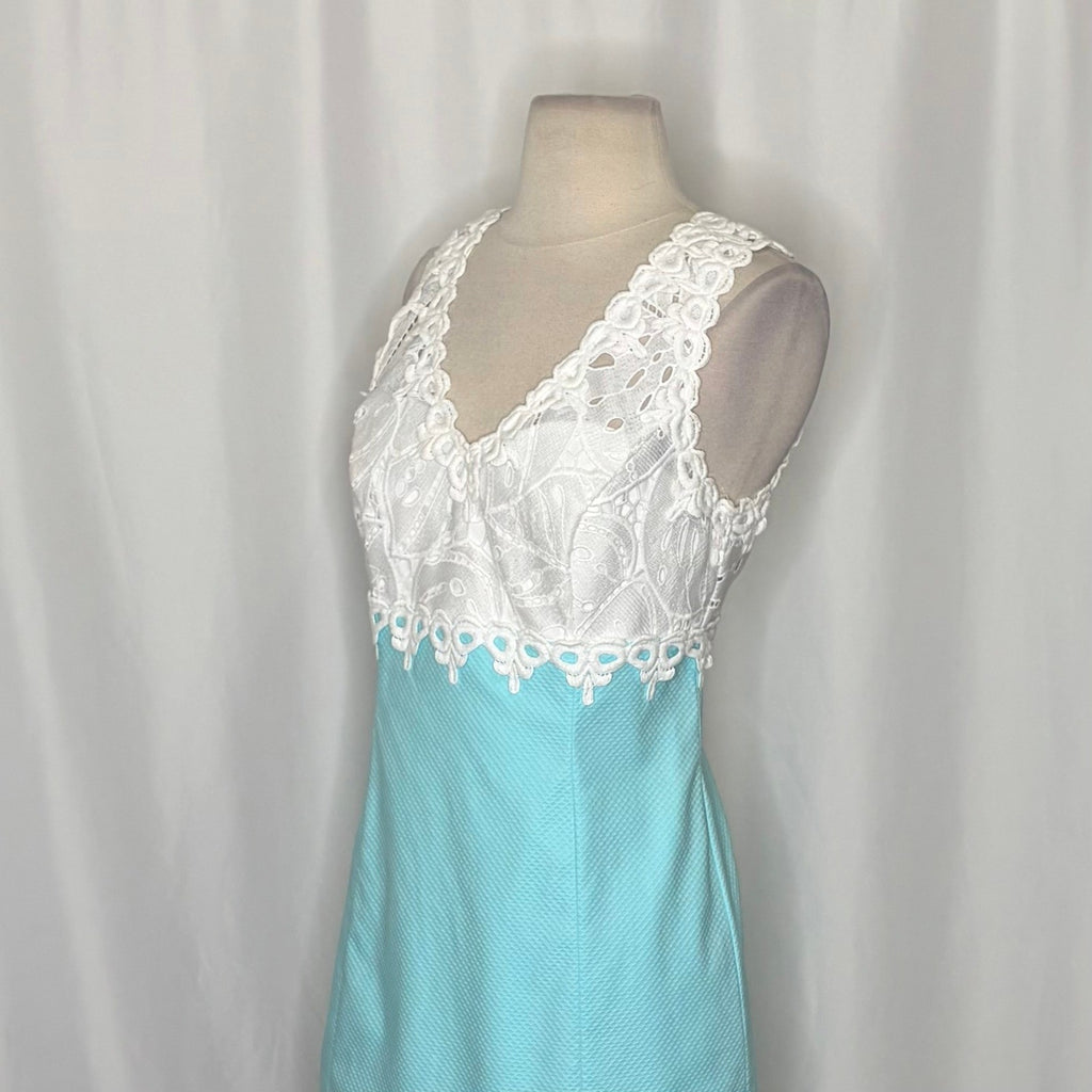 LILLY PULITZER Sandi Shift Dress Seasalt Blue White Lace Mini Preppy Size 4
