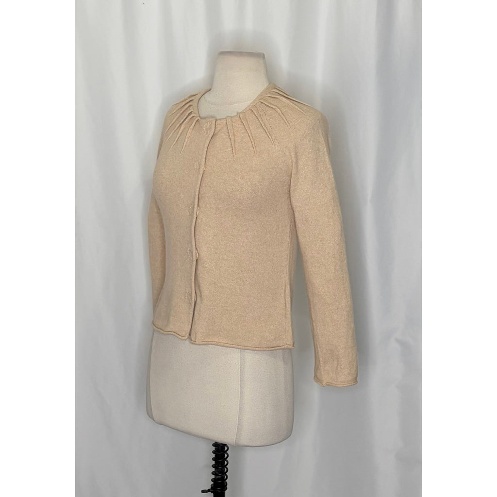 Anthropologie CHARLIE & ROBIN Cashmere Wool Cropped Cardigan Sweater Small