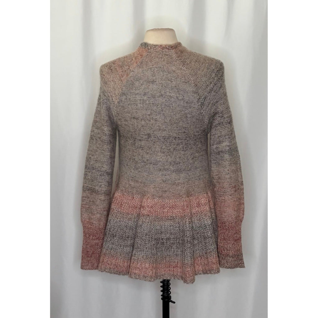 Anthropologie KNITTED & KNOTTED Cody Open Cardigan Peplum Mohair Wool Small