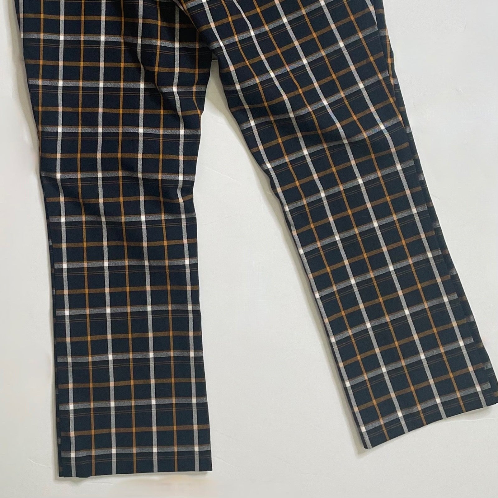 NWT!! ANTHROPOLOGIE The Essential Plaid Pants Black Orange Academia Preppy 10