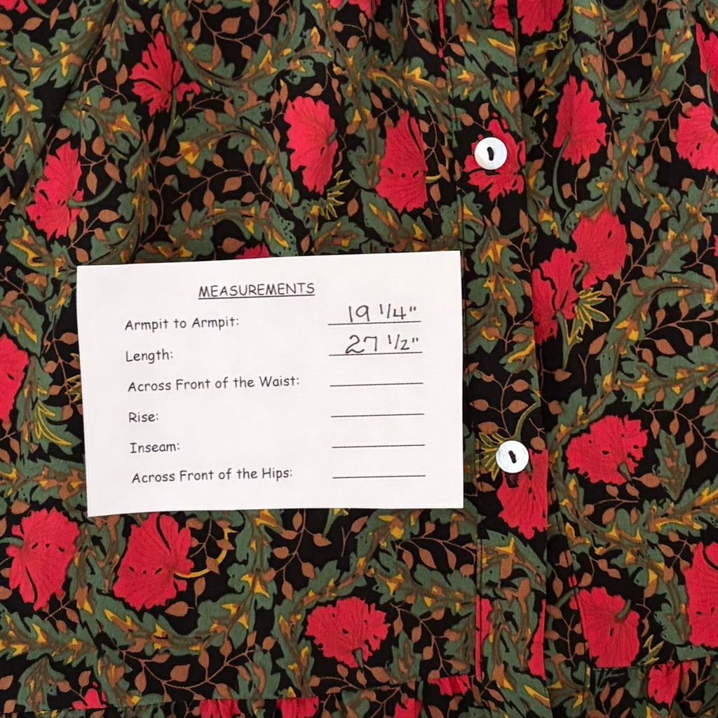 Anthropologie ERI + ALI Iona Floral Soft Swing Blouse Tiered Top Shirt Medium