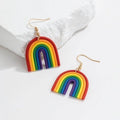 Boho Festival Colorful Rainbow Dangle Earrings Jewelry Pride Clay Drop Whimsical