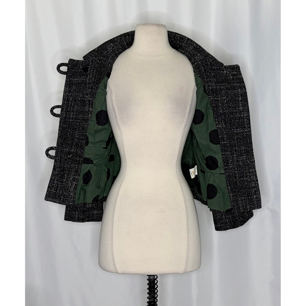 Anthropologie TAIKONHU Teed Peplum Cropped Jacket Coat Wool Blend Size 2