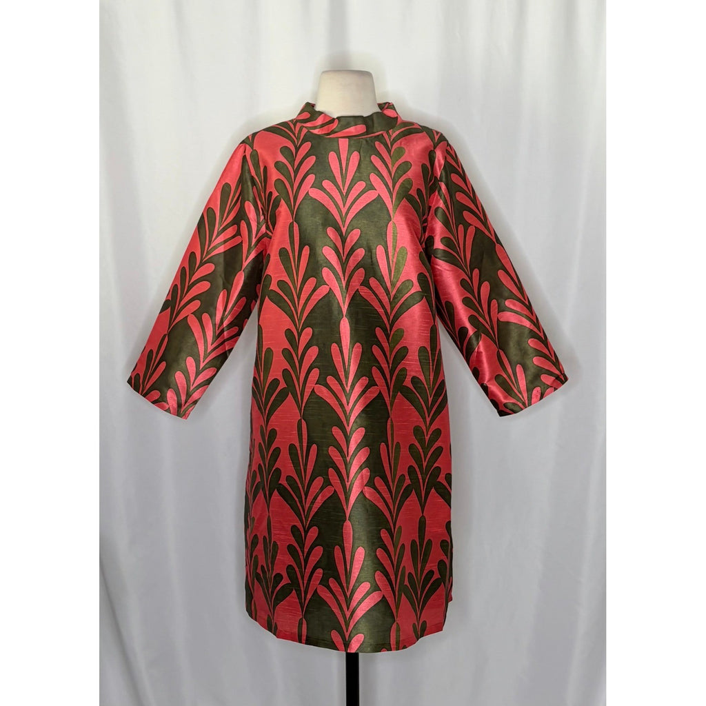 NWT!! FRANCES VALENTINE Diplomat Mini Dress Royal Palms Watermelon A-Line Large