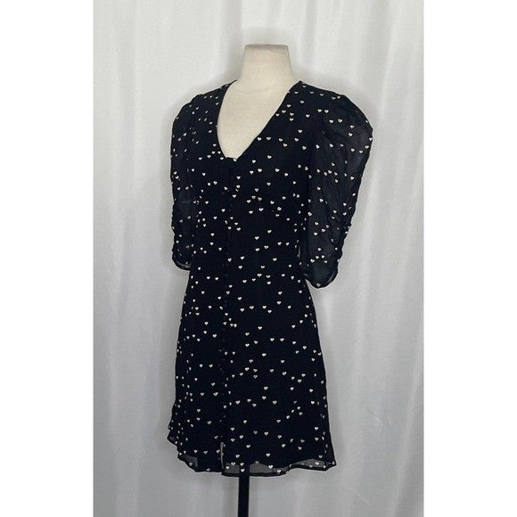 ALLSAINTS Malie Broken Heart Dress Embroidered Black Ivory All Saints Small