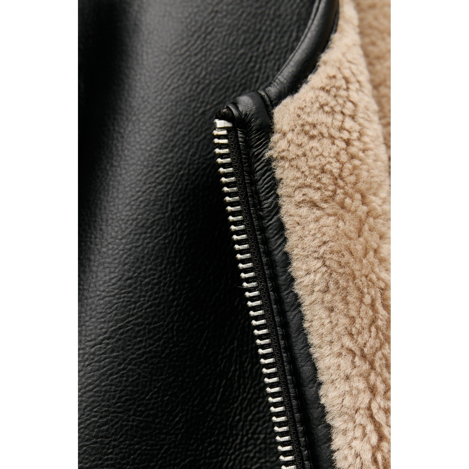 NWT!! ZARA ZW Collection Double Faced Coat Jacket Black Fleece Lining Small