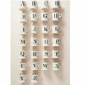 ANTHROPOLOGIE Letter "H" Monogram Mug White Minimalist Coffee Tea Farmhouse H