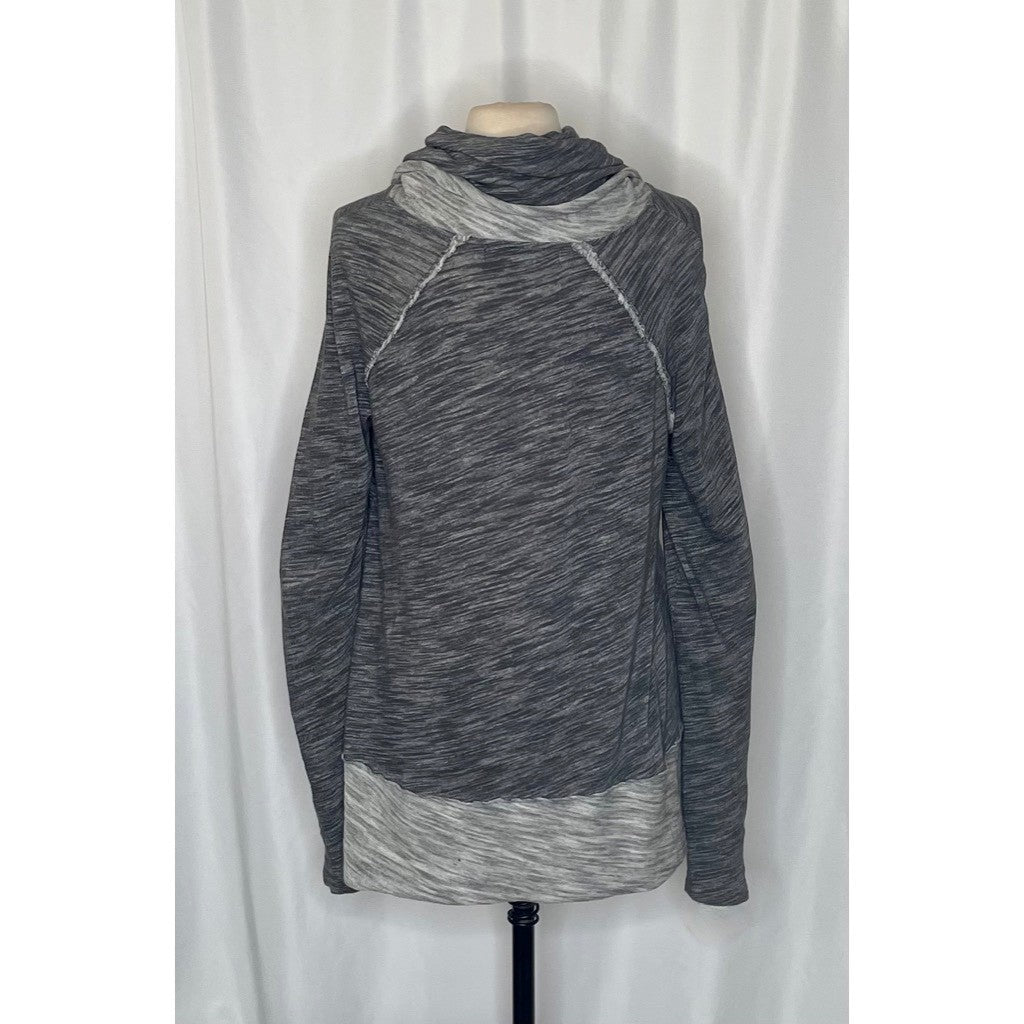 FREE PEOPLE FP Beach Cacoon Cowl Neck Knit Top Gray Space Dye X-Small Small