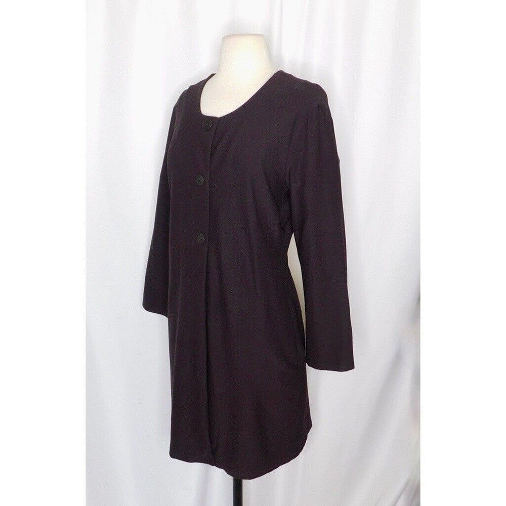 EILEEN FISHER Brown Knit Duster Cardigan Sweater Blazer Lagenlook Small