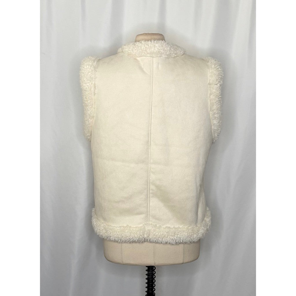 HOUSE OF HARLOW 1960 Floral Paisley Embroidered Faux Fur Vest Bohemian One Size