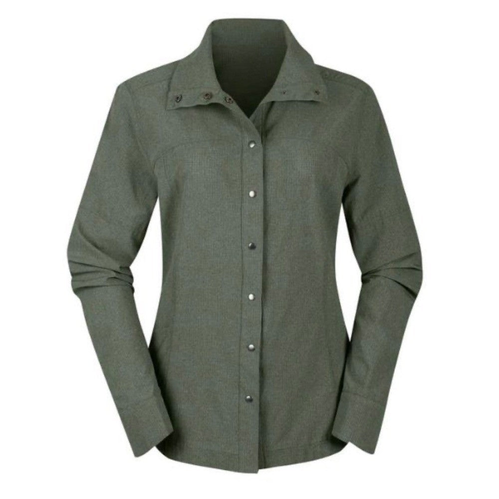NWT!! Women's KERRITS Convertible Sun Shirt Cypress Green Snaps Equestrian Large