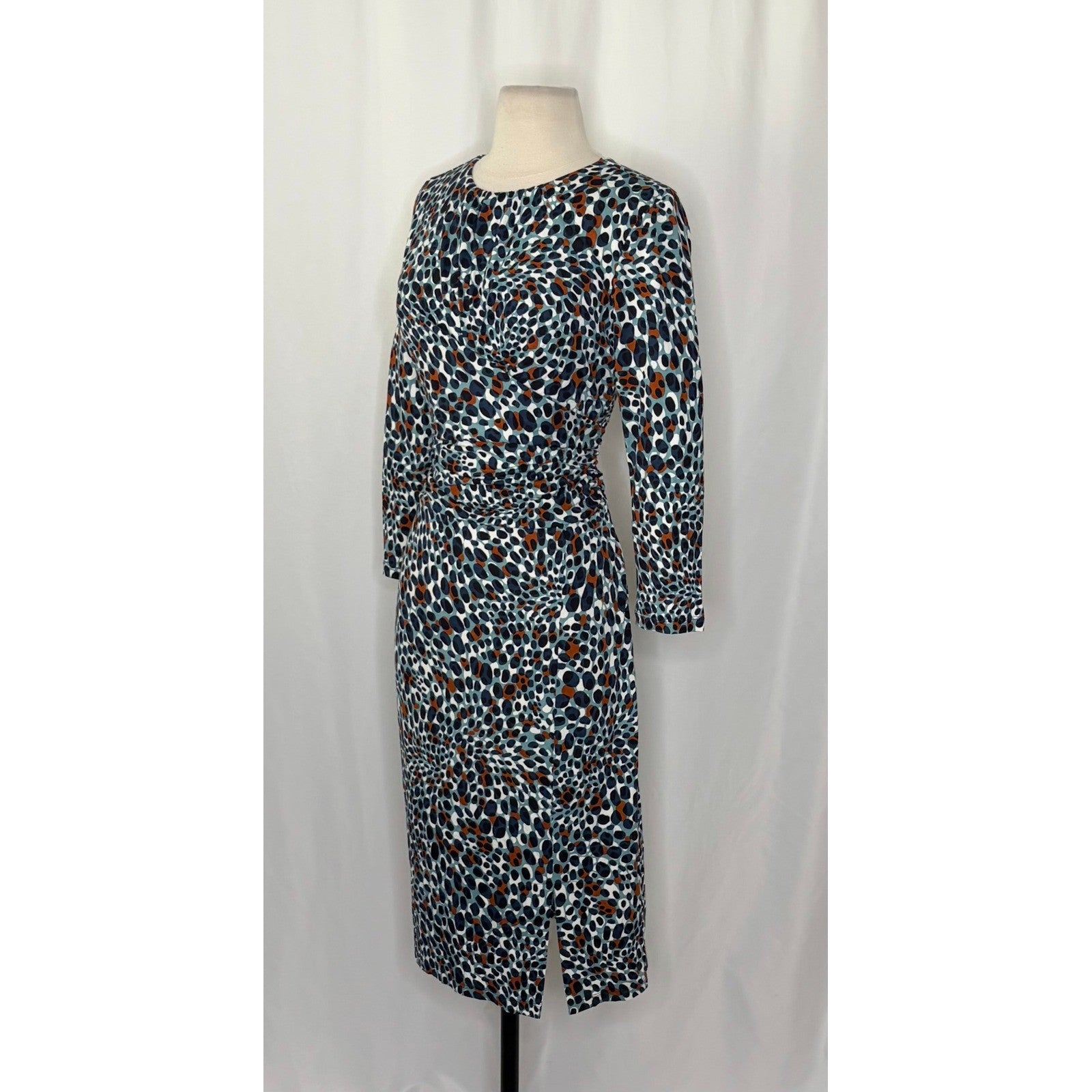 NWT!! HOBBS London Jemma Jersey Dress Green Multi Animal Print Knit US Size 6