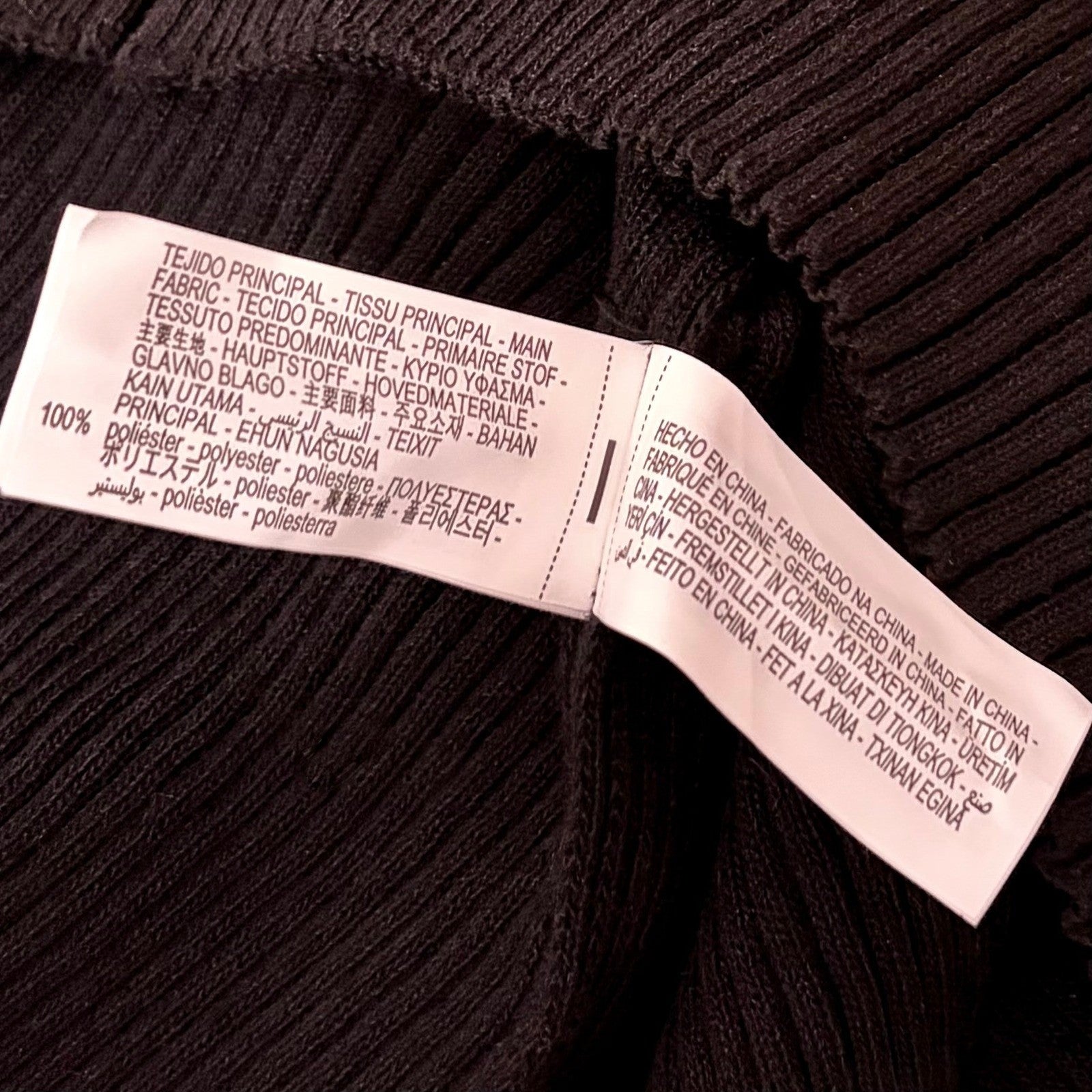 NWT!! ZARA Contrast Nylon Midi Dress Ribbed Knit Olive Green Black Blue Large
