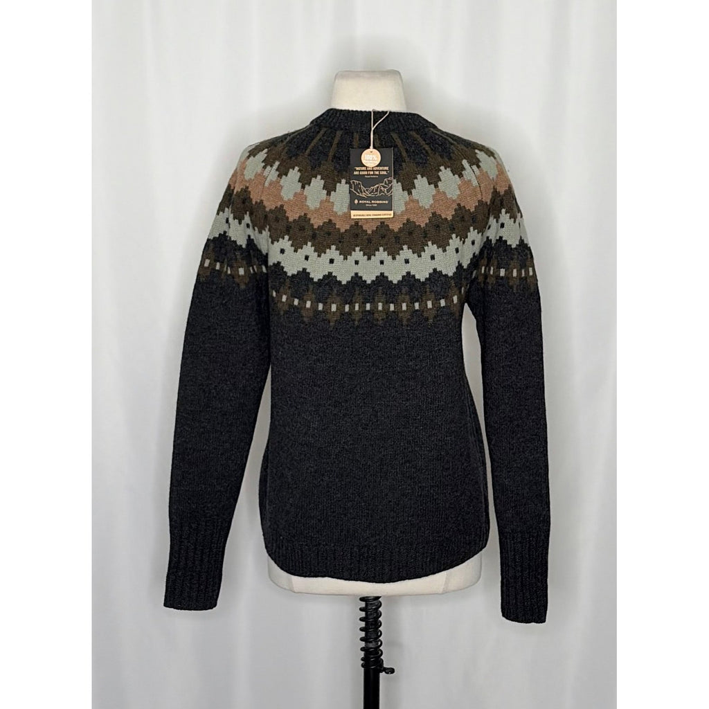NWT!! ROYAL ROBBINS Rockcraft Merino Wool Fair Isle Crew Neck Sweater Small