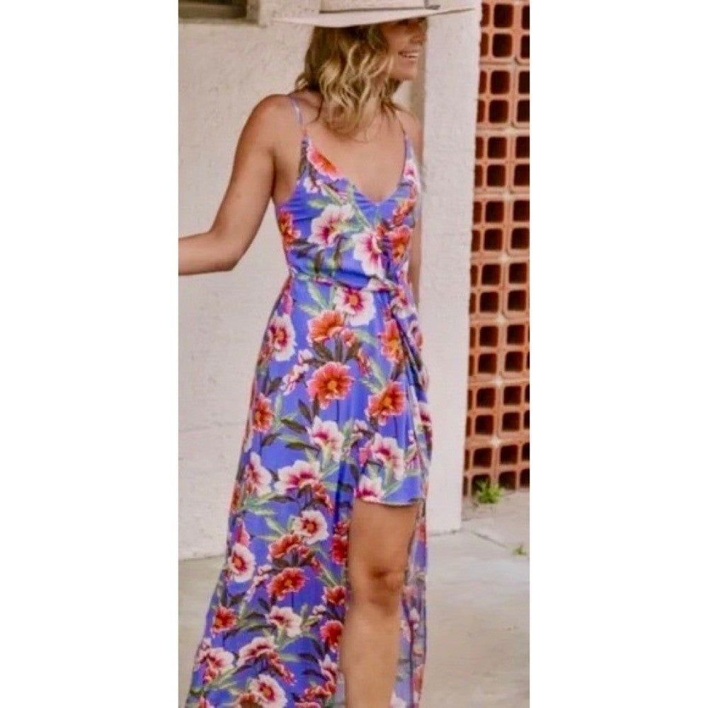 NWT! LSPACE Riptide Dress Lost In Ibiza Maxi L*Space Floral High Low Party Small