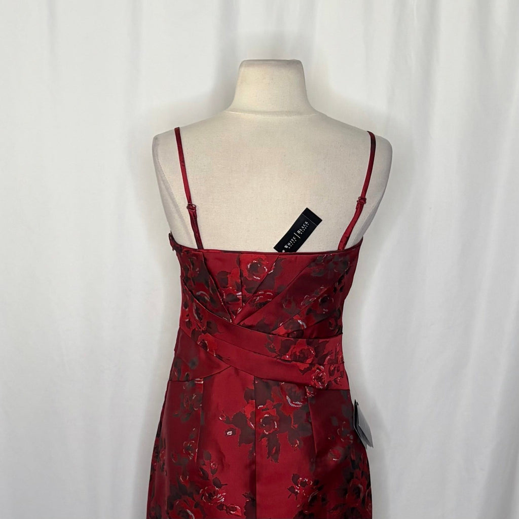 NWT!! WHBM Red Floral Sheath Dress Convertible White House Black Market Size 4