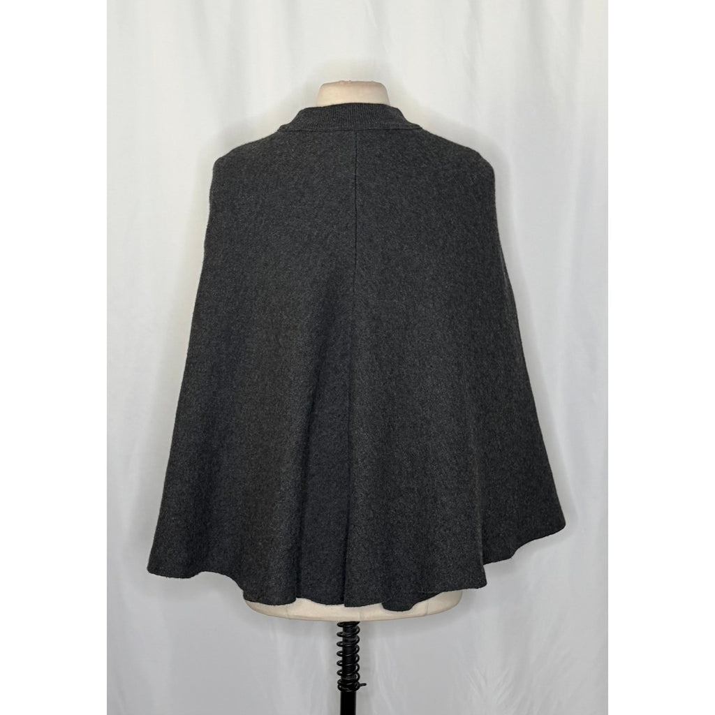 ZARA Charcoal Grey Wool Blend Cape Sweater Knitwear Knit Minimalist Medium