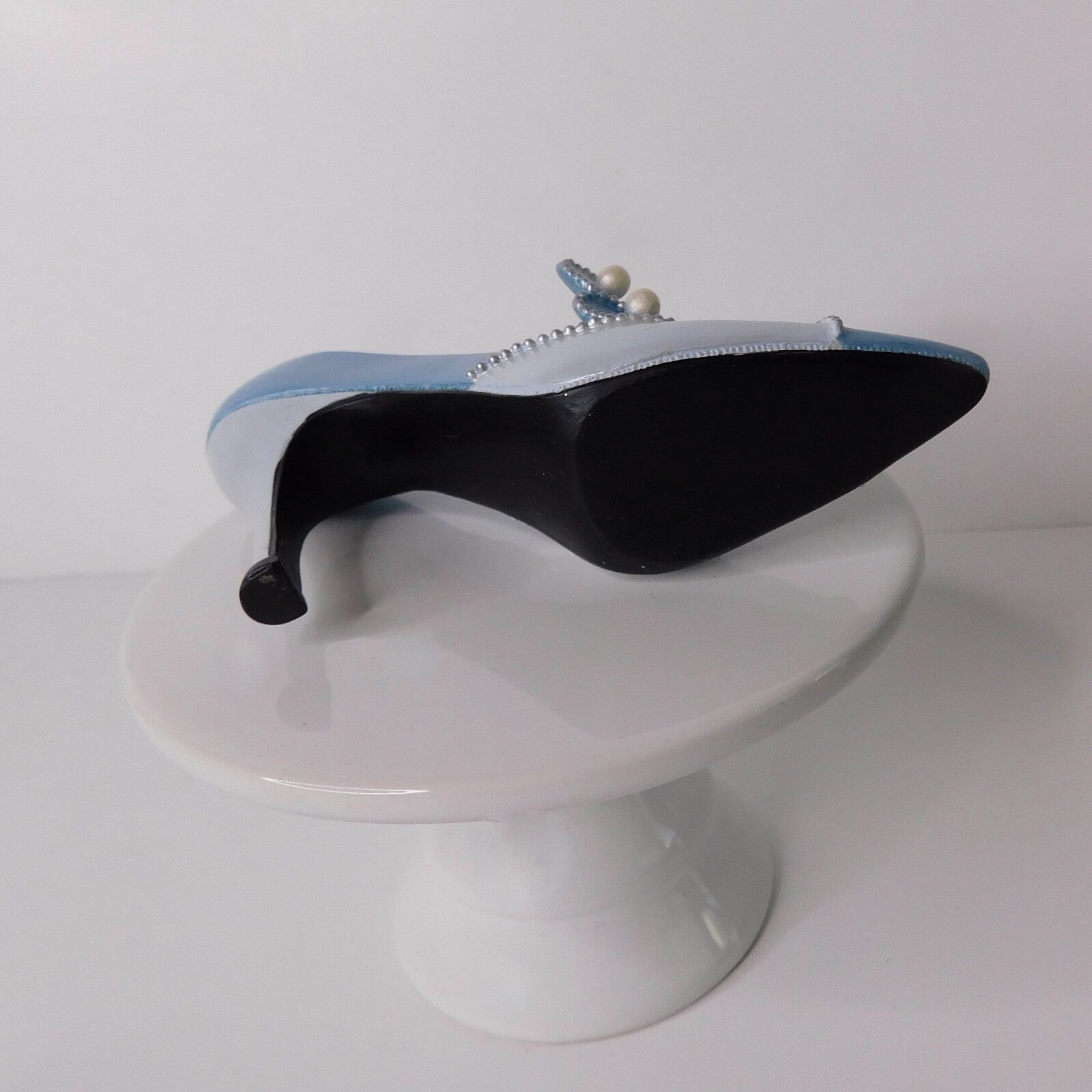 AVON "All Dressed Up" Blue Pearl Pump Shoe & Handbag Set of Two Fashion Figurine