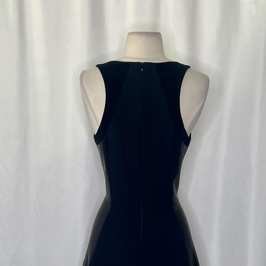 RAG & BONE Leather Montrose Fit N' Flare Little Black Dress Panel Mini Size 6