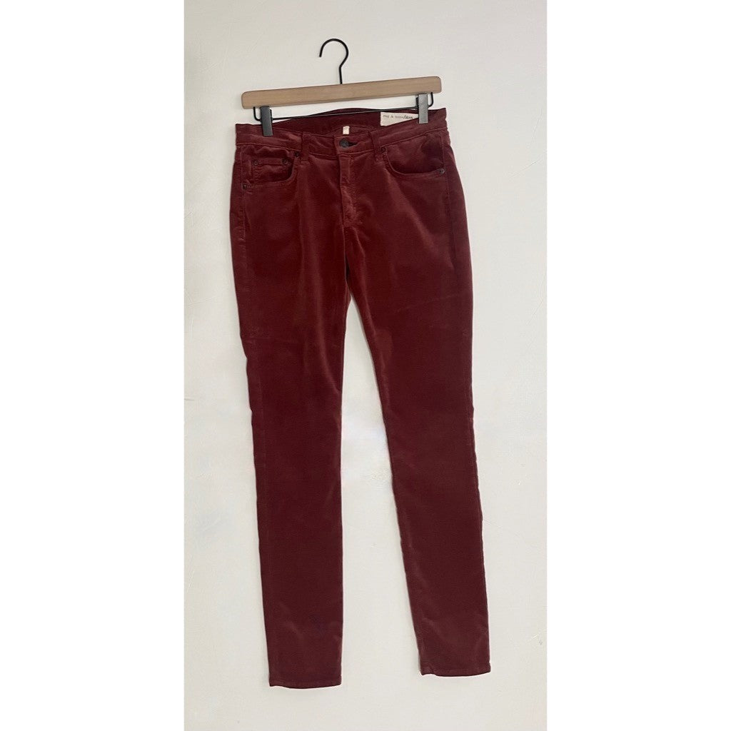 RAG & BONE The Skinny Cord Stretch Corduroy Pants Solid Clay Streetwear Size 27