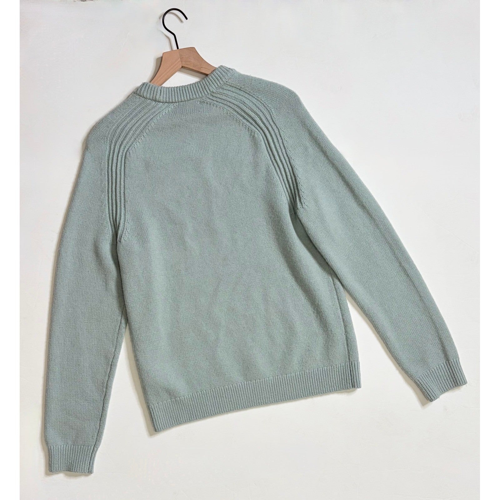 Men's REISS Sage Green Cloud Wool Raglan Sleeve Crew Neck Jumper Sweater Small