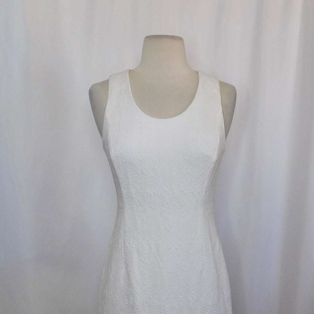 REBECCA TAYLOR Matelasse White Jacquard Lace Shift Dress Bridal Wedding Size 2