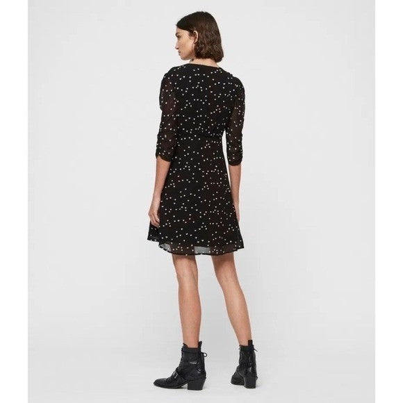 ALLSAINTS Malie Broken Heart Dress Embroidered Black Ivory All Saints Small