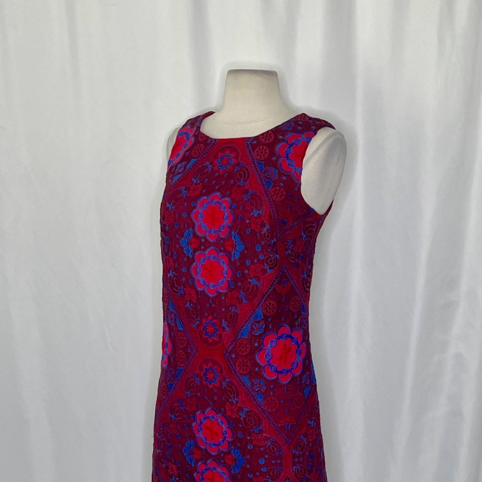 Anthropologie EVA FRANCO Eyelet Mini Shift Dress Embroidered Lace Size 0