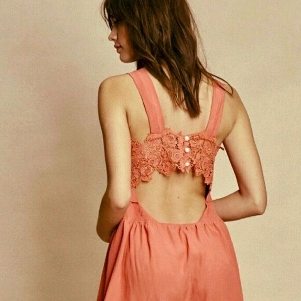 NEW!! FOR LOVE AND LEMONS Sienna Dress Lace Keyhole Mini Party Romantic Small