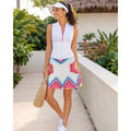 NWT!! LUCKY IN LOVE Chevron Skort Skirt Bright Stripes Sporty Tennis Large