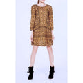 BA&SH Mara Embroidered Geometric Drop Waist Dress Golden Yellow Size 2 / Medium