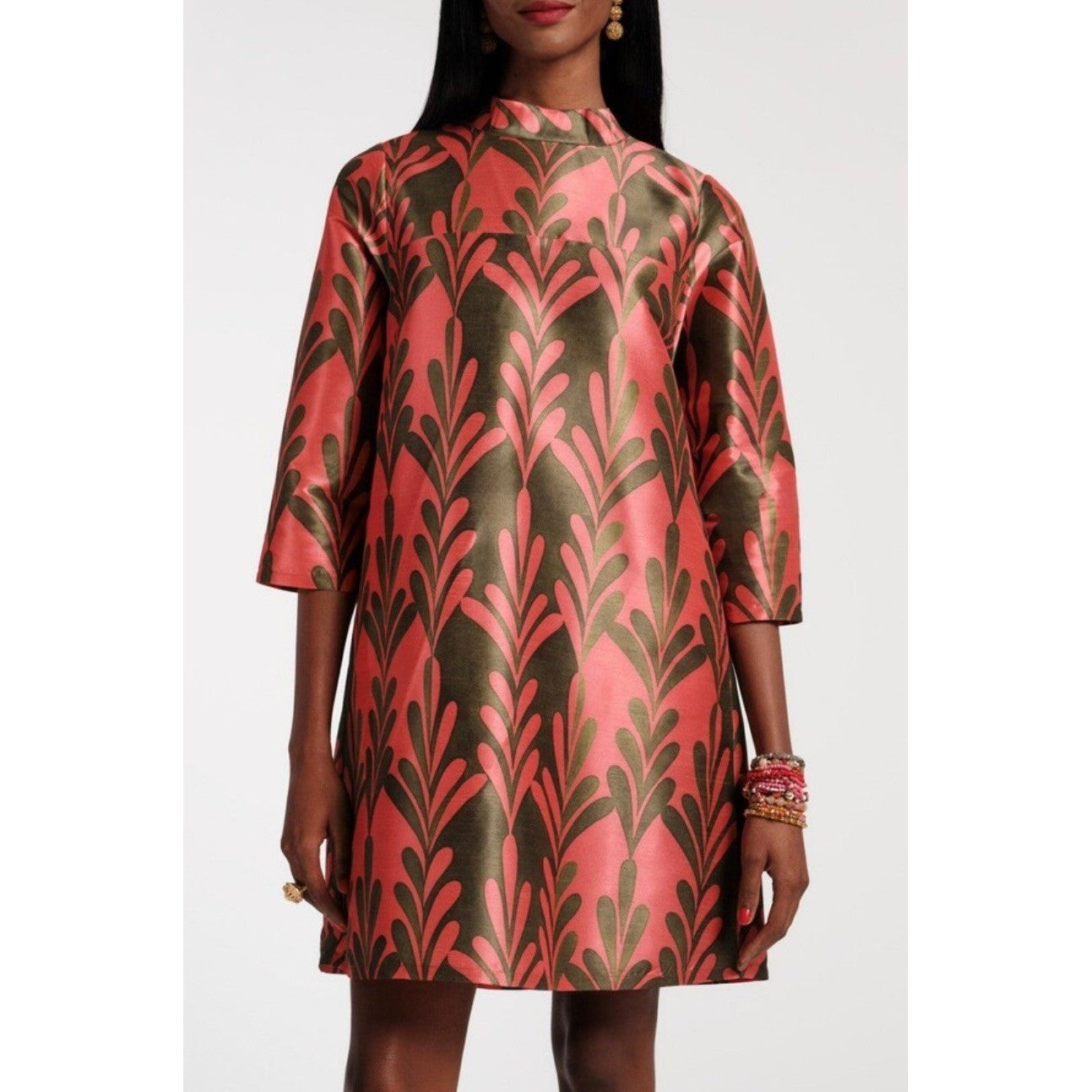 NWT!! FRANCES VALENTINE Diplomat Mini Dress Royal Palms Watermelon A-Line Large