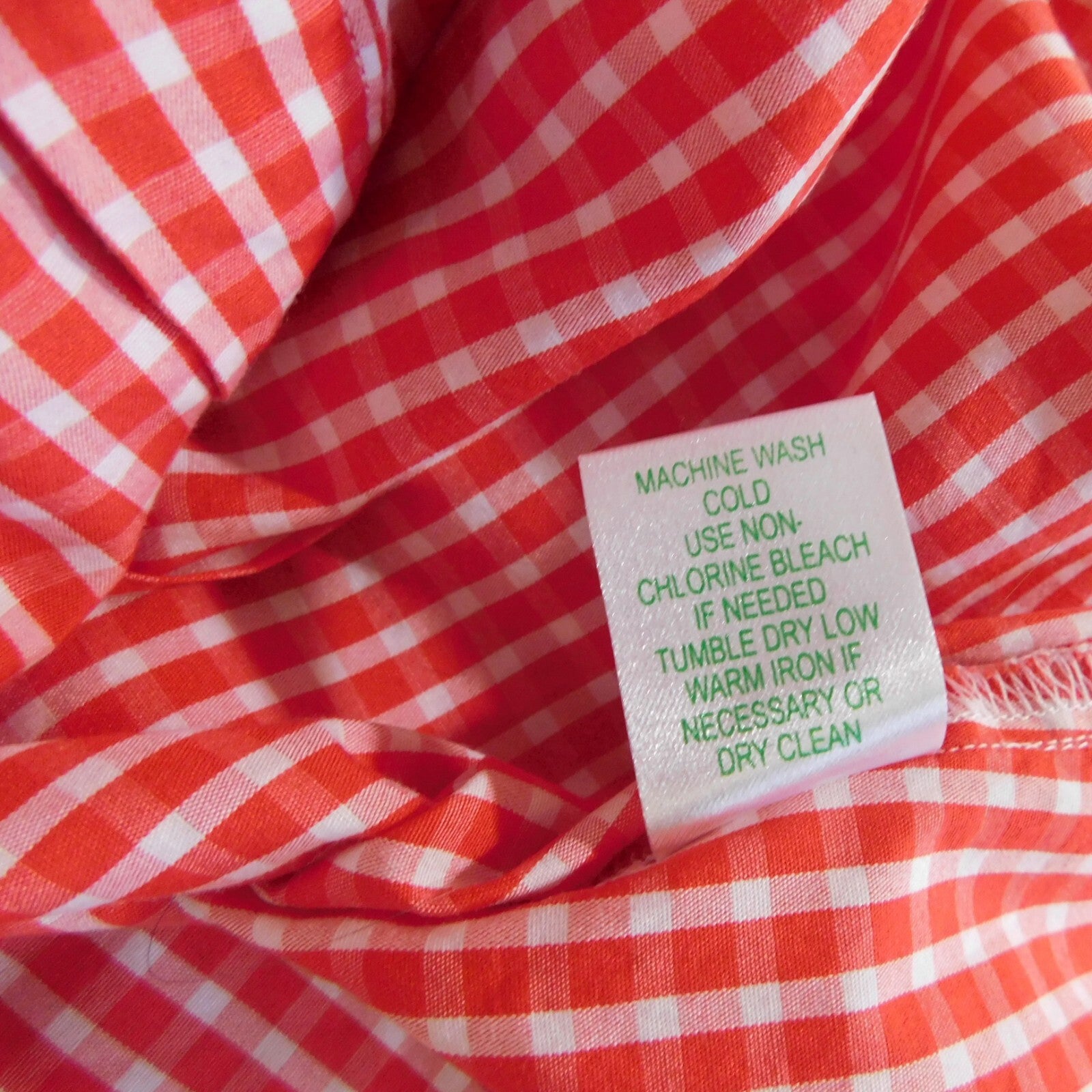 LILLY PULITZER Red White Blue Gingham Plaid Ruffled Buttondown Top Blouse Size 6