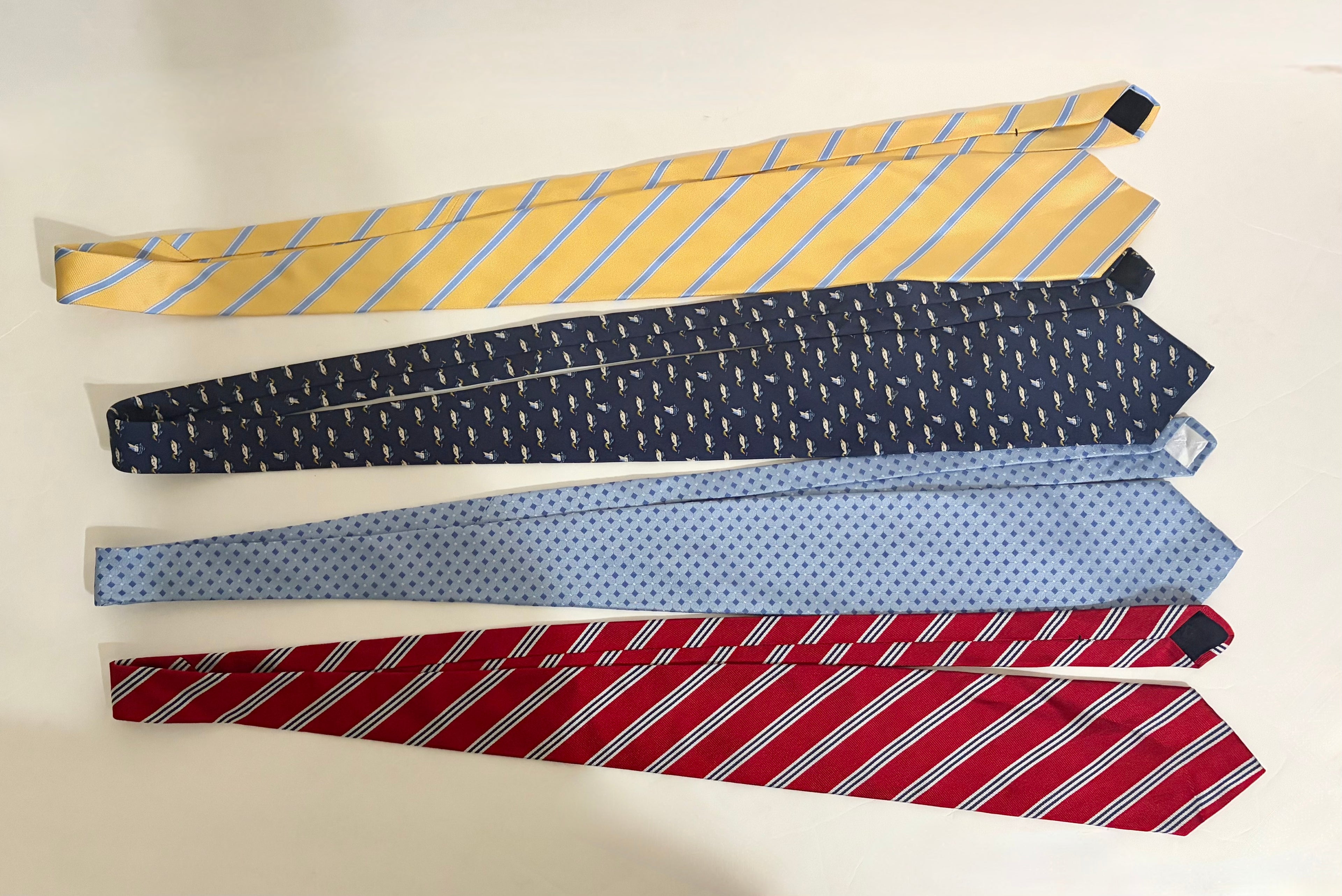 Brooks Brothers 346 Men's Silk Tie Lot of 4 – Stripes, Geometric & Mallard Duck Patterns