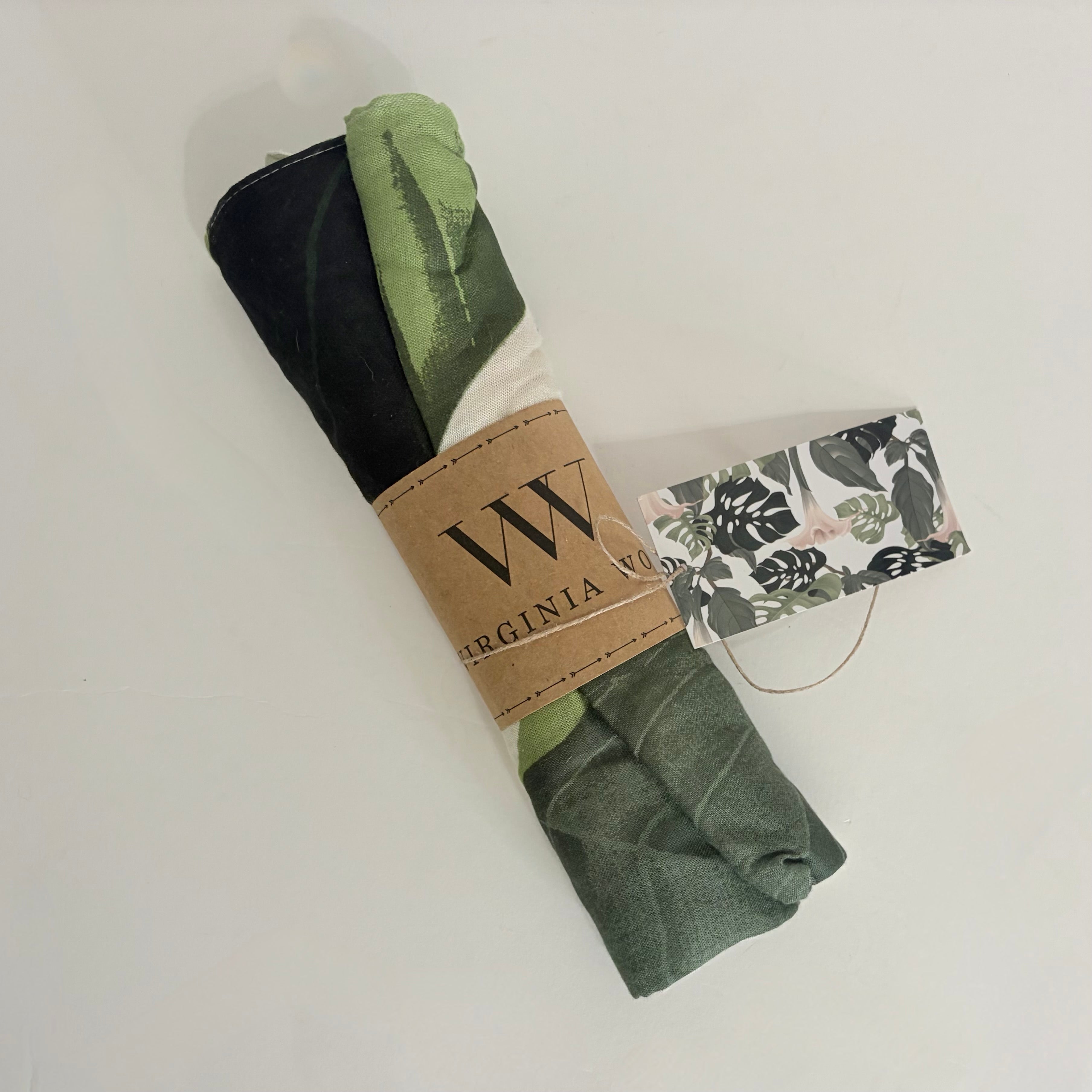 NWT!! VIRGINIA WOLF Wrap Tropical Cover Up Vacation Travel Botanical Beach