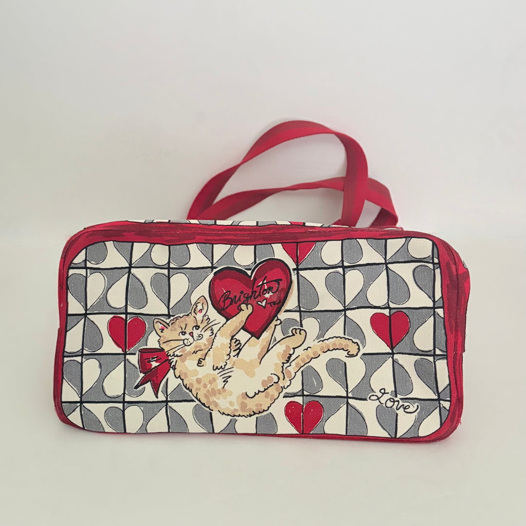BRIGHTON Wild Love Tote Cat Hearts Animal Print Leopard Purse Canvas Bag