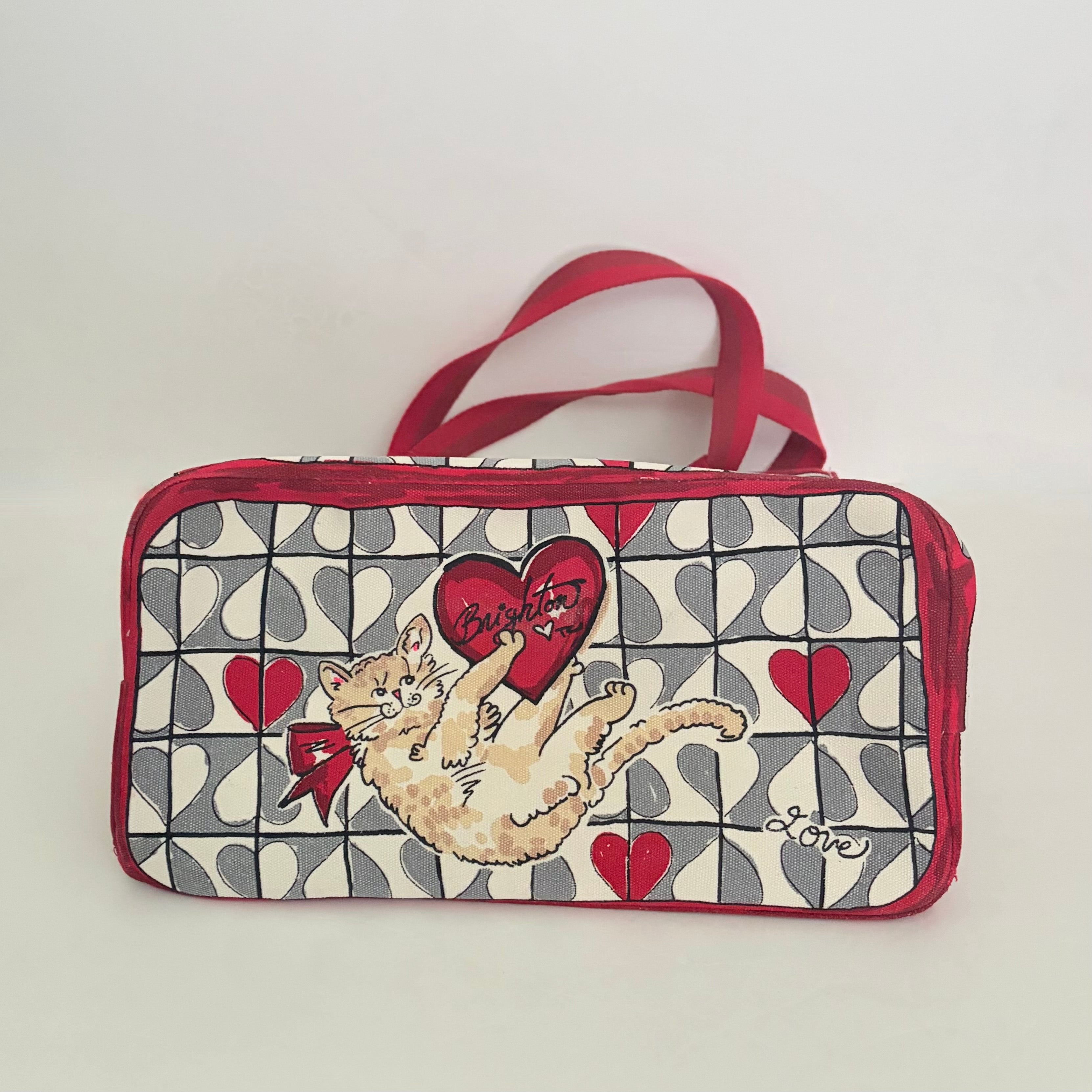BRIGHTON Wild Love Tote Cat Hearts Animal Print Leopard Purse Canvas Bag