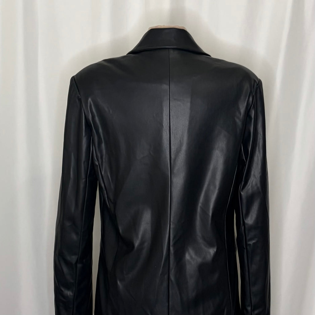 WeWoreWhat Downtown Vegan Faux Leather Blazer – Black – Small