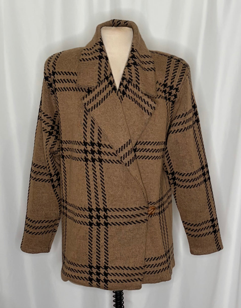Vintage St. John Saks Fifth Avenue Plaid Knit Blazer – Size 8