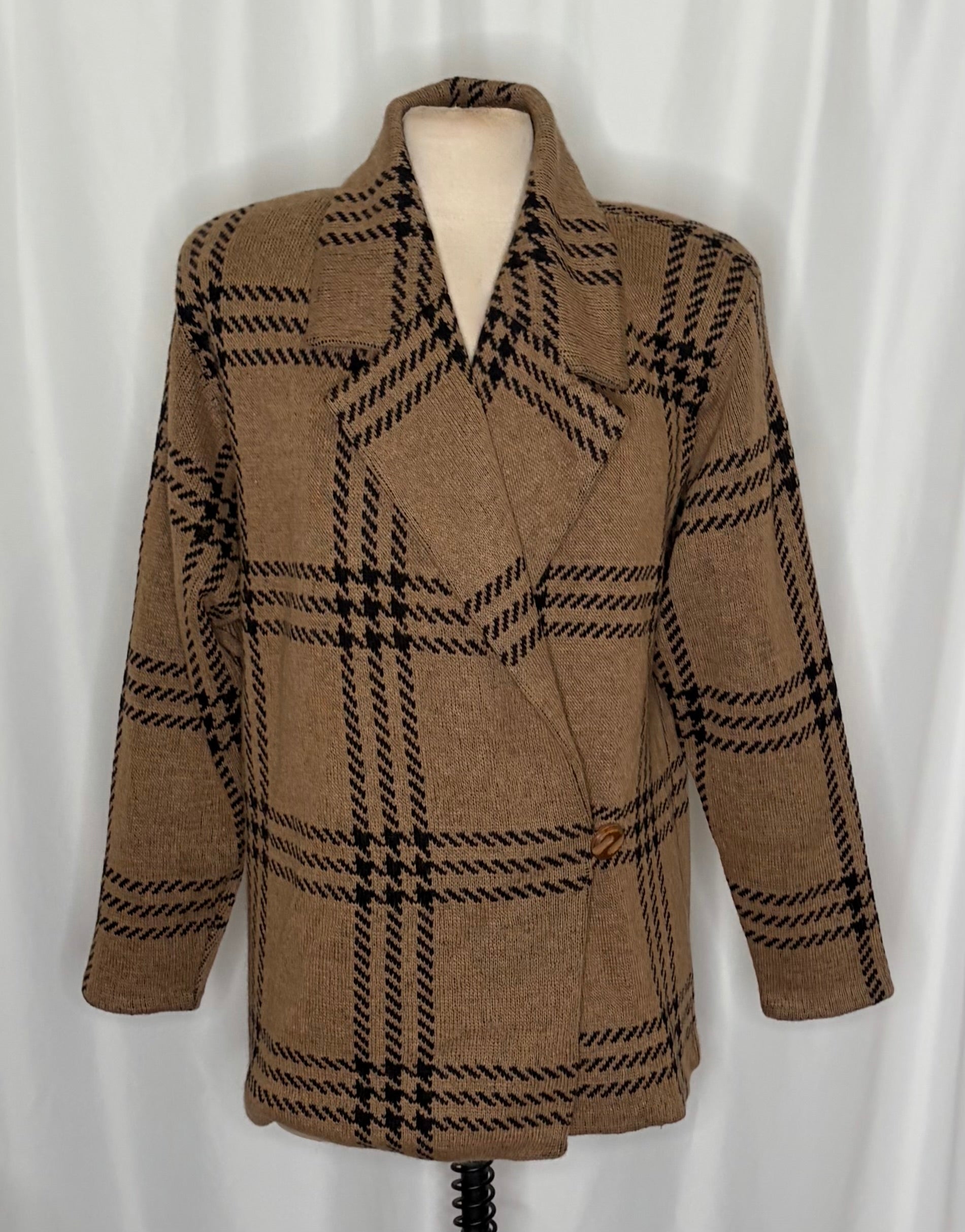 Vintage St. John Saks Fifth Avenue Plaid Knit Blazer – Size 8