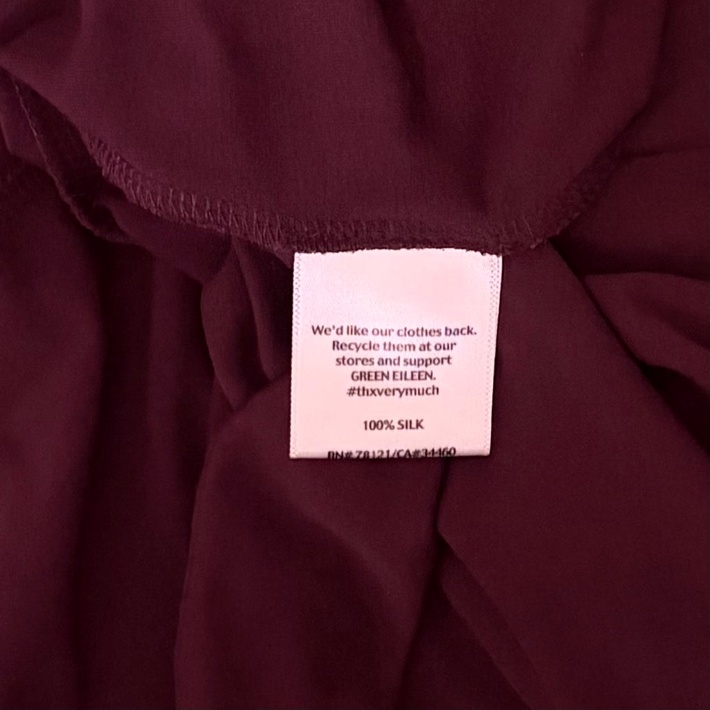 Eileen Fisher Silk Jersey Scoop Neck Top Purple 3/4 Sleeve Small