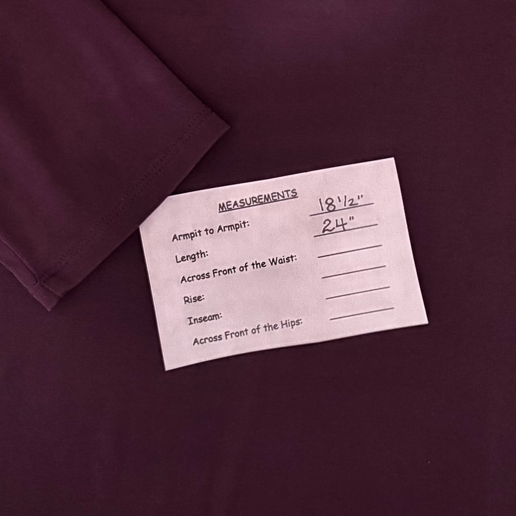 Eileen Fisher Silk Jersey Scoop Neck Top Purple 3/4 Sleeve Small