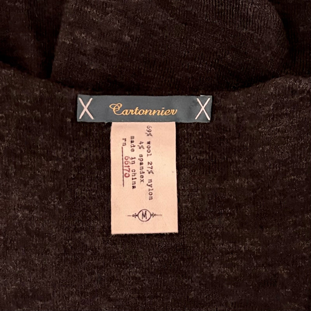 Anthropologie CARTONNIER Tie-Front Puff Sleeve Cropped Cardigan Sweater Medium