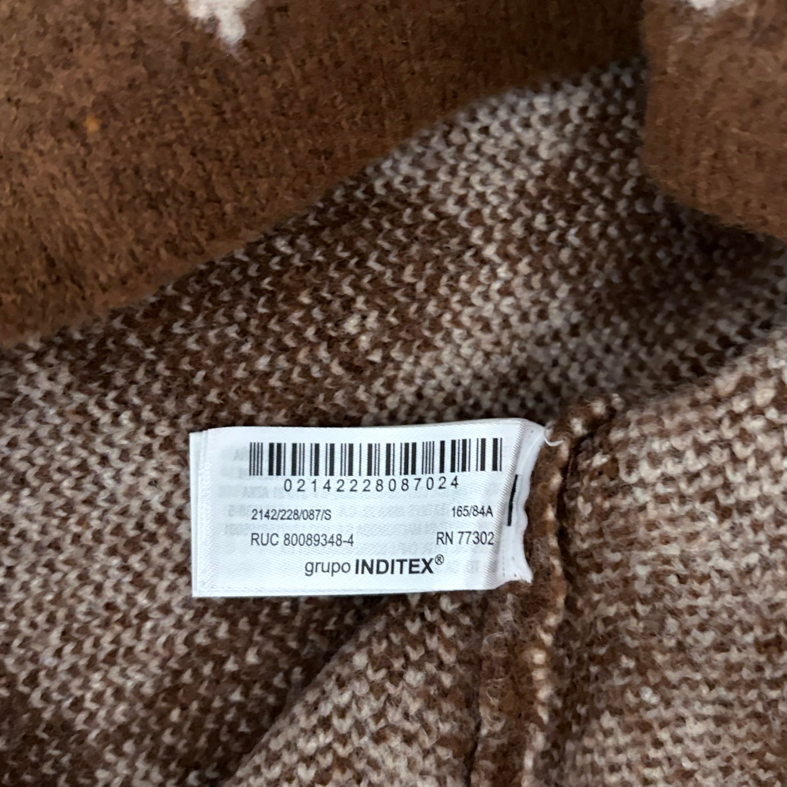 ZARA Argyle Cropped Cardigan Wool Blend Heart Buttons Blogger Favorite Small