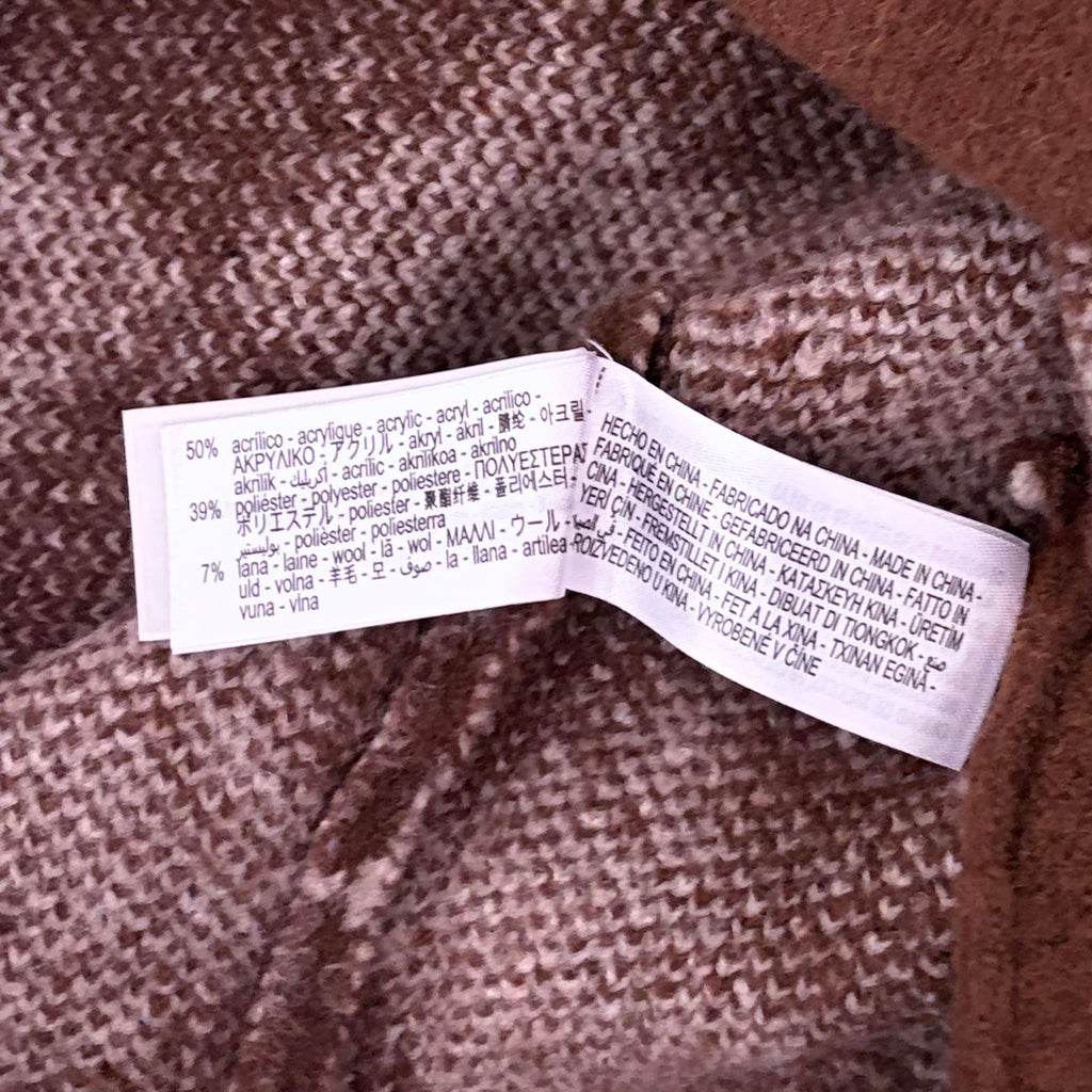 ZARA Argyle Cropped Cardigan Wool Blend Heart Buttons Blogger Favorite Small