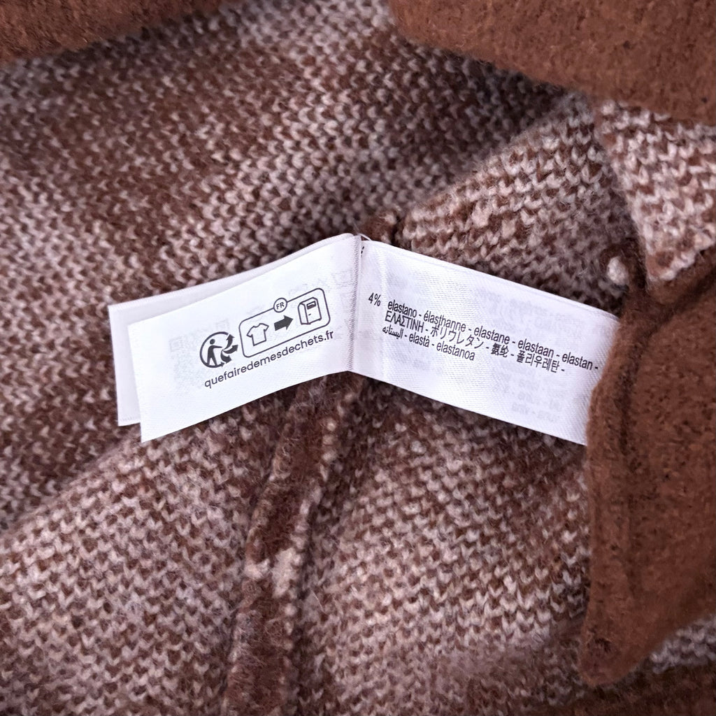 ZARA Argyle Cropped Cardigan Wool Blend Heart Buttons Blogger Favorite Small