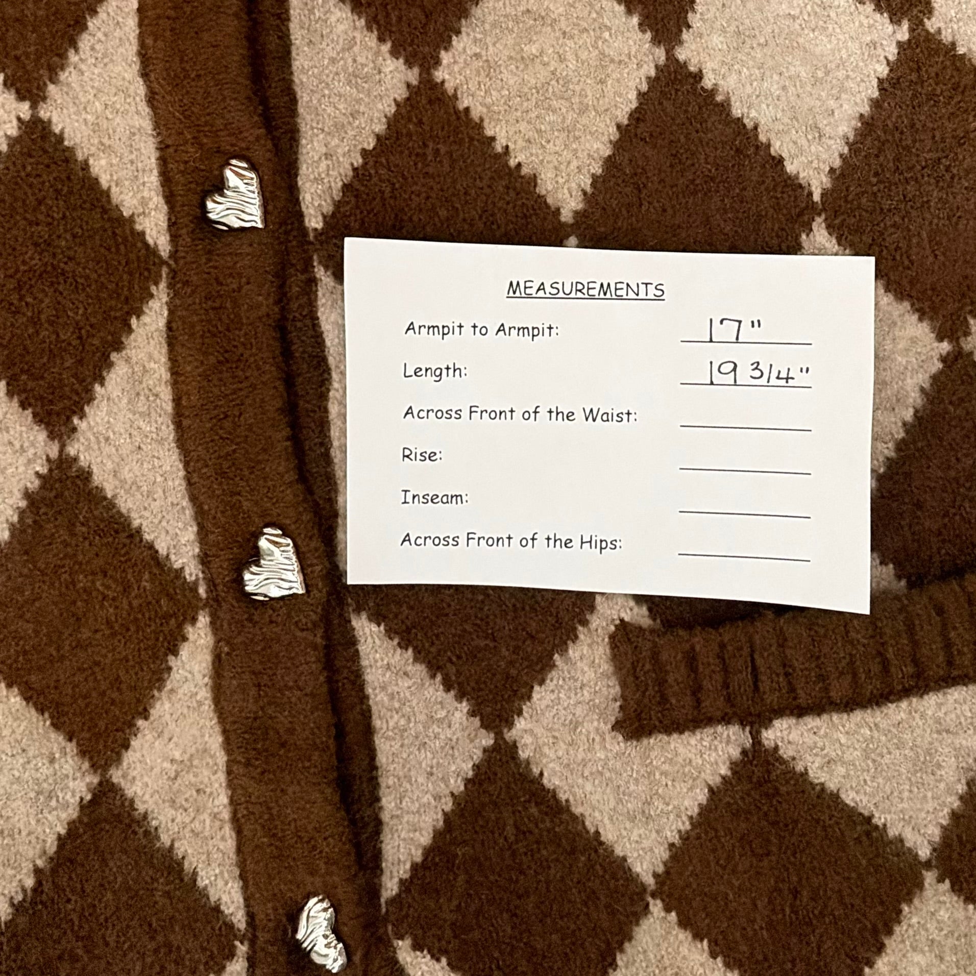 ZARA Argyle Cropped Cardigan Wool Blend Heart Buttons Blogger Favorite Small