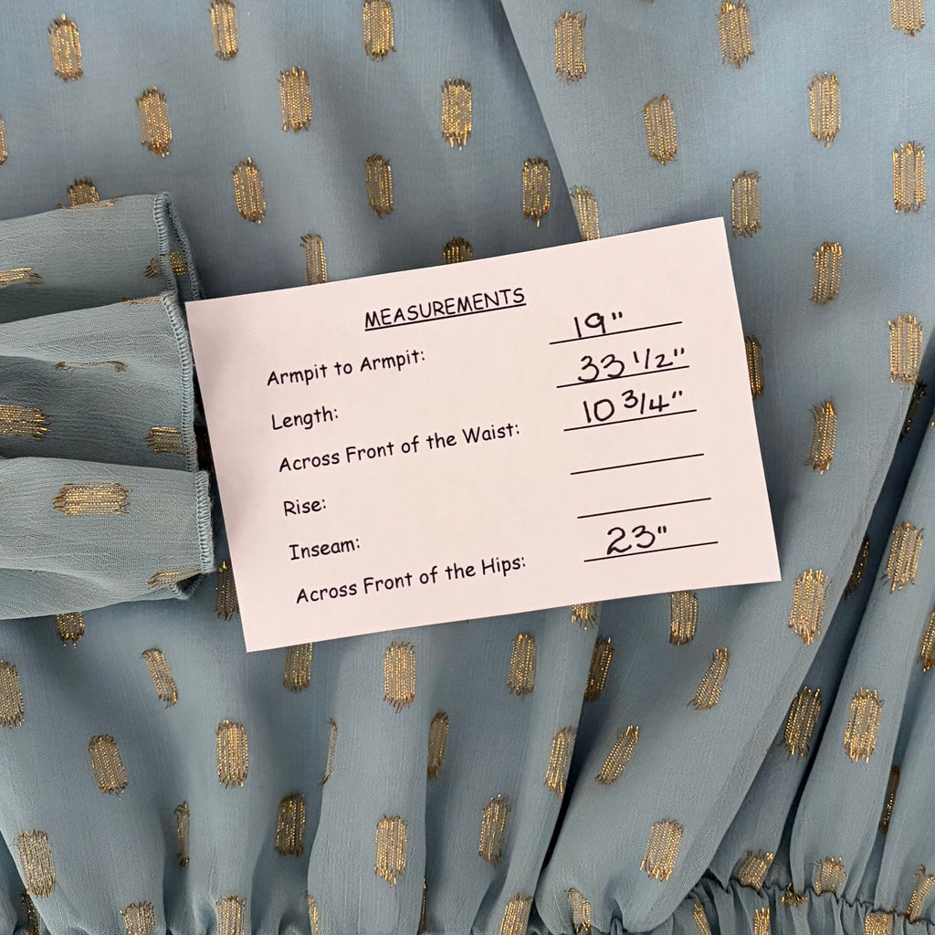 NWT O.P.T. One Pretty Time Lluvia Dress Blue Gold Smocked Dots Mini XS X-Small
