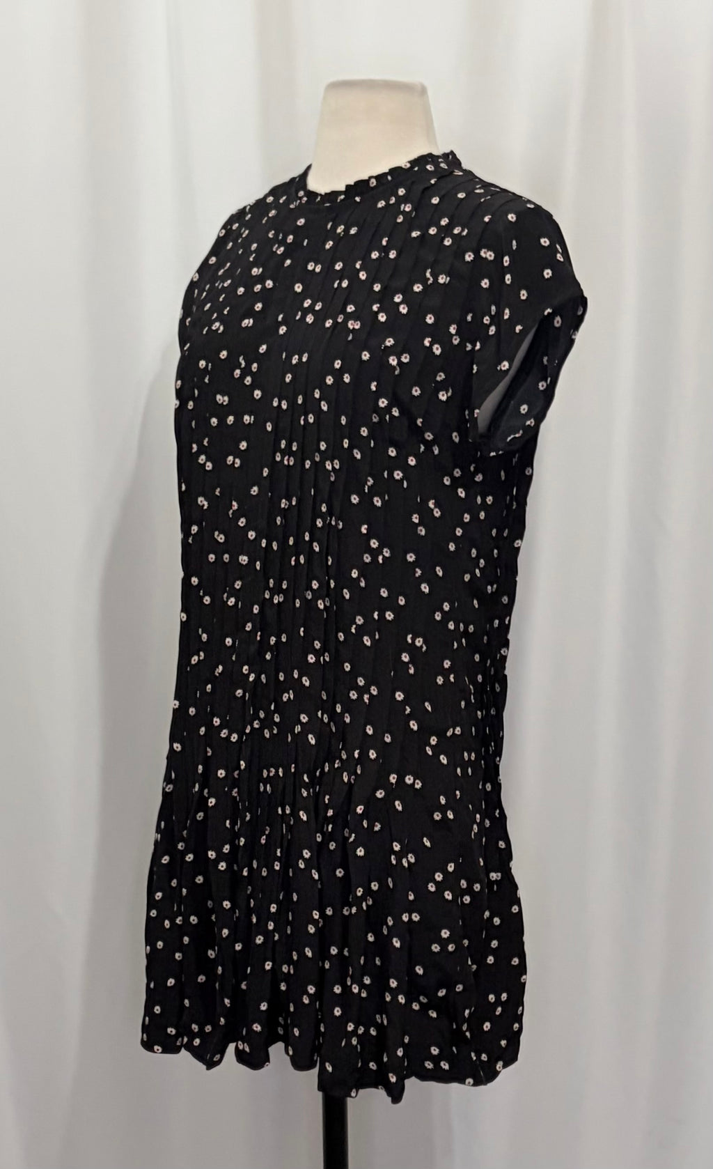 NWT J. CREW Pintuck Shift Dress Midnight Floral Print Pleated Crepe Small